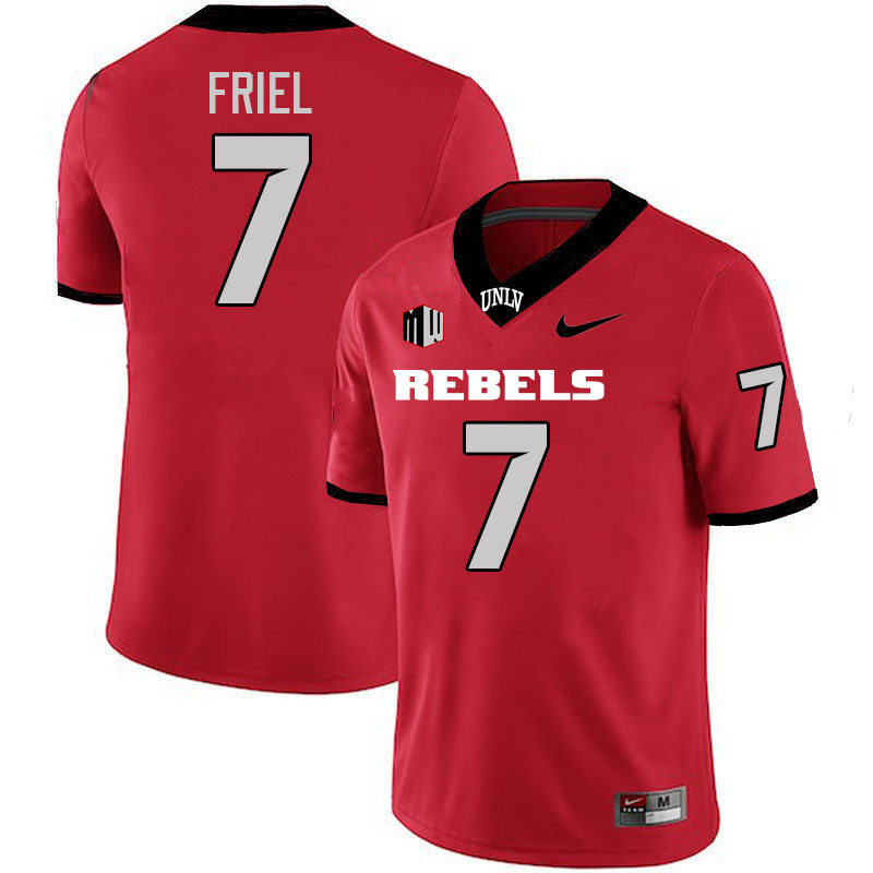 Men #7 Cameron Friel UNLV Rebels College Football Jerseys Stitched-Scarlet